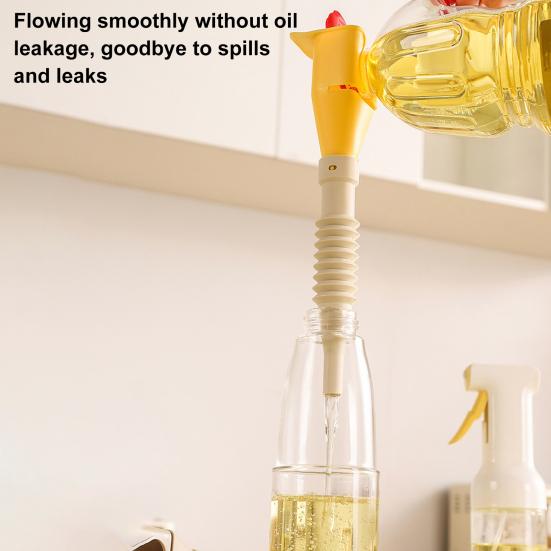 Entonnoir en Silicone pour Cuisine, Entonnoir à Huile Pliable avec Bec Flexible, Ajustement Universel pour Bouteille pour Remplir Huile Sauce, Outil de Versement Anti-fuite