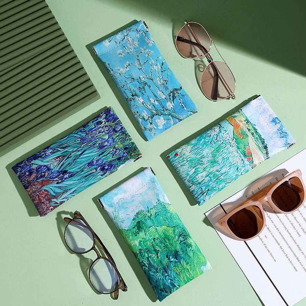 

Flower Self-closing Glasses Bag Print Mini Coin Purse Sweet Small Lipstick Bag Outdoor