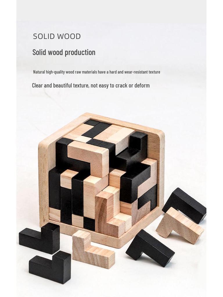 Kinder Lernspielzeug 54-T Magic Bean Holz Luban Würfel Puzzle