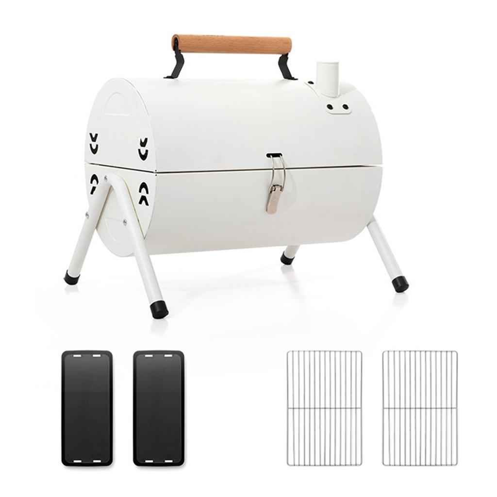 Charcoal Barbecue Grill Portable Smoke Free Double Sided Metal Charcoal BBQ Grill for Camping