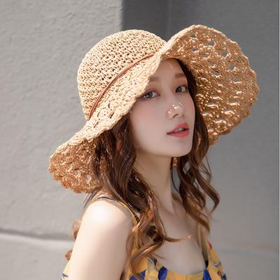Straw Hat Woman Summer Seaside Travel Versatile Face Mask Sun Hat Beach Hat Big Brim Sun Hat