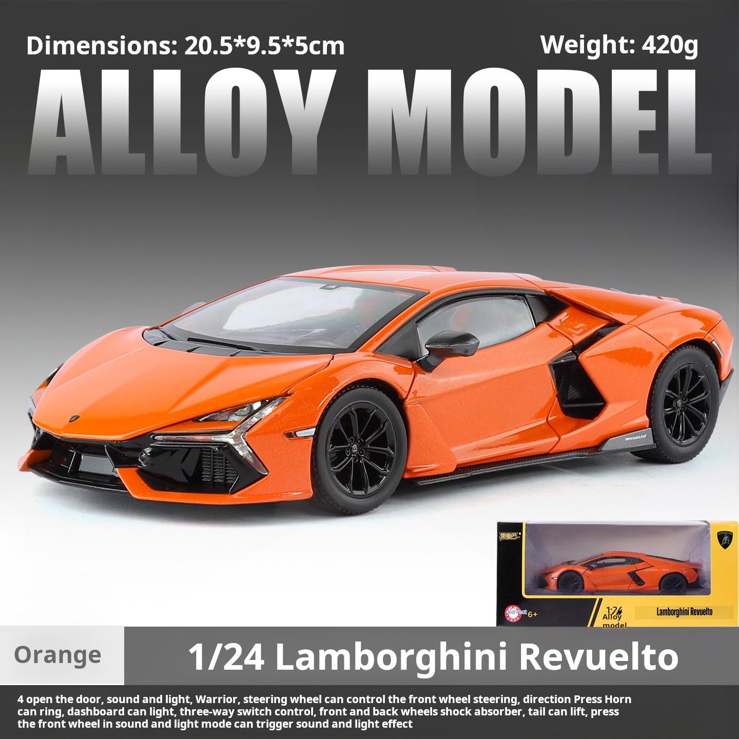 

1:24 Lamborghini Revuelto Super Car Exquisite Simulation Alloy Sport Car Model Toy Car Collection & Decoration Brithday Gifts оранжевый
