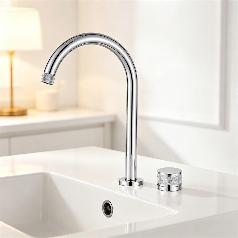 Separate Bathroom Faucet Sink Faucet Deck Mount Basin Faucet Mixer Tap Single Handle Rotary Control Cold And Hot Basin Faucet