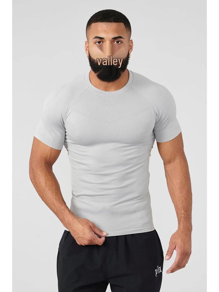 2024 Men's Muscle Fit Short Sleeve Gym T-shirt for Summer Outdoor Running and Training