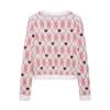 2025 Spring Women's Heart Jacquard Round Neck Knitwear