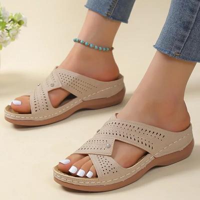Sandalen Damen Sommerschuhe Damen Elegant Low Heels Sandalen Sommer Hausschuhe Keilabsatz Sandalen Damen