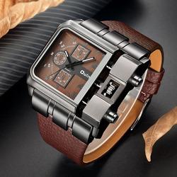 Oulm 3364 Luxury Leather Bracelet Men Watch Relojes Montre Homme Rectangle New Style Fashion Sport Quartz Wrist Watch Oulm 3364