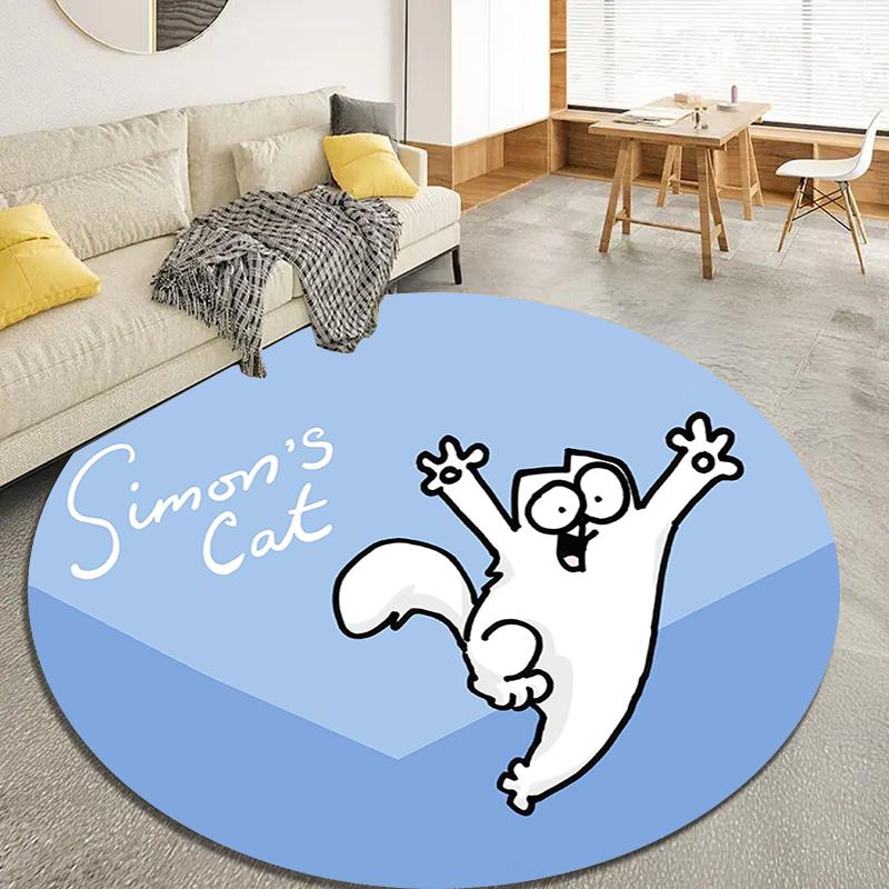 

Simon S Cat Cartoon Round Area Rug,Carpet Rug for Living Room Bedroom Sofa Playroom Decor,Non-slip Floor Mat Q0041 80cmx80cm