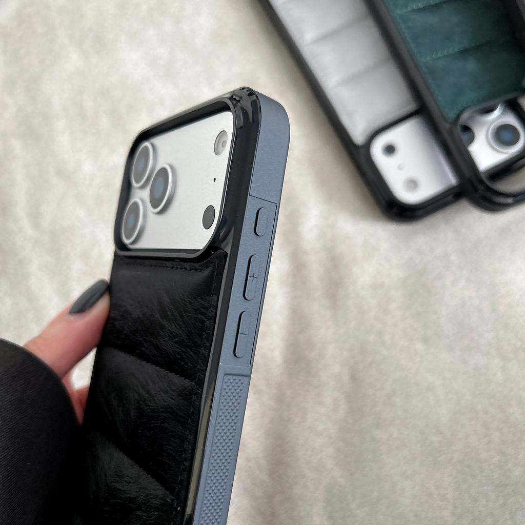 Buntes Daunenjacke Muster Silikon Handyhülle für iPhone 17 Air 16 15 14 17 Pro Max Plus 13Mini Stoßfeste Blasenabdeckung