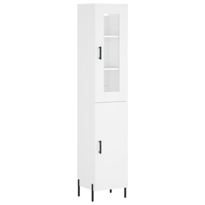 VidaXL Buffet haut Blanc 34,5x34x180 cm Bois d'ingénierie 3199177