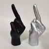 Resin Vertical Middle Finger Craft Sculpture Funny Gesture Statue for Desk and Living Room