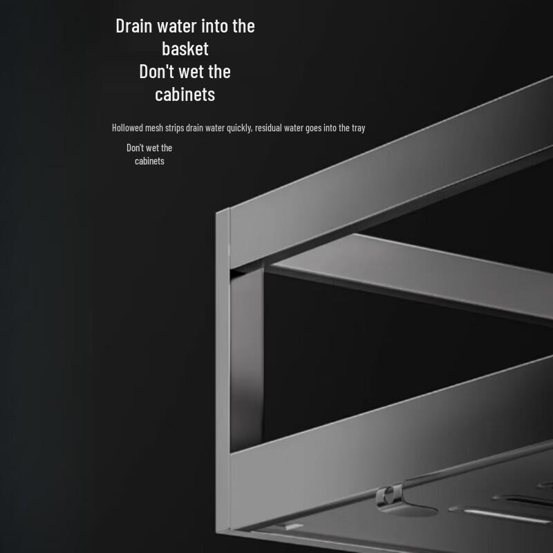 Beifu Double-Tier Pull-Out Cabinet Dish Rack Organizer