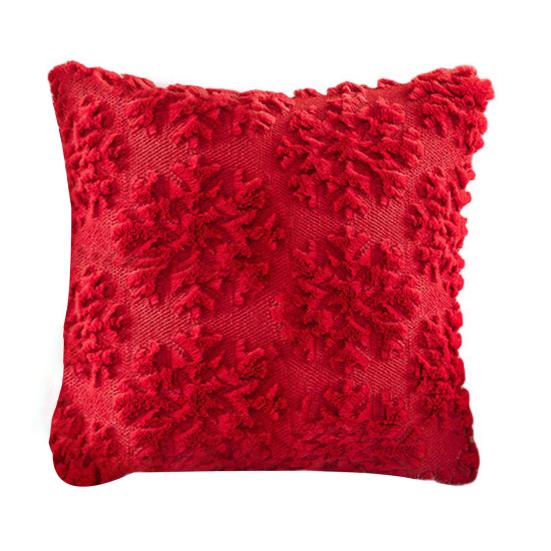 Throw Pillowcase 3D Snowflake Embroidery Hidden Zipper Closure Pillow Cover Bedroom Living Room