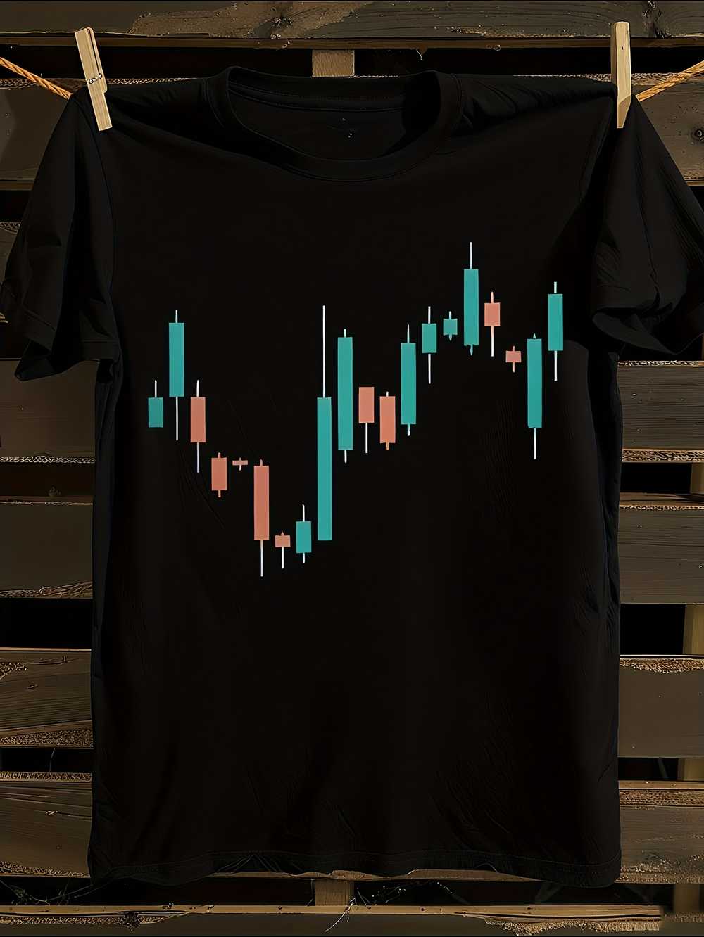 

Stock Market Candlestick Chart Print T-Shirt Mens Tshirt Womens Tshirts with Letters Print Short Sleeves T-Shirt Casual Street Tee Shirt Top XXL