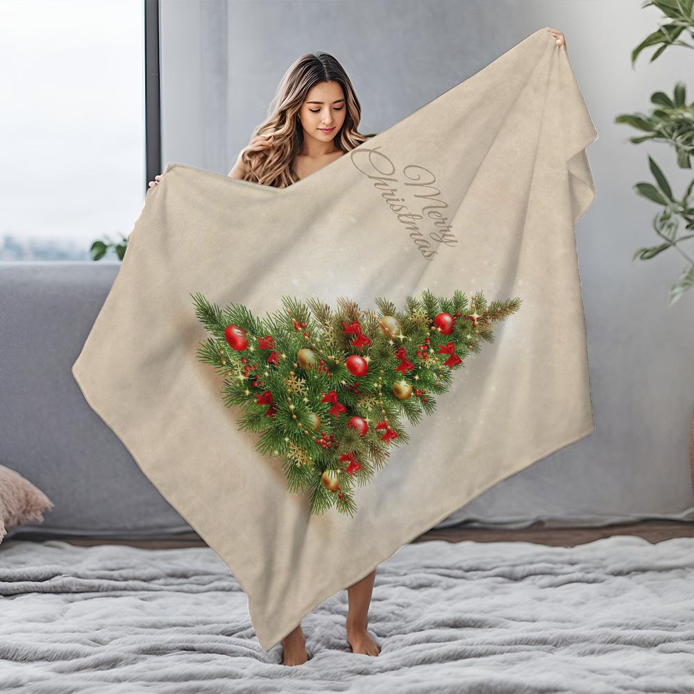 Tuniu Christmas Tree Fleece Blanket Soft Warm Cozy Decorative Throw Blanket for Bedroom Sofa Christmas Gift