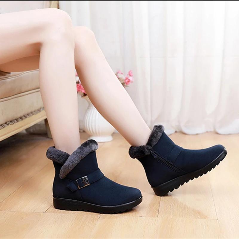 2025 Winter Shoes Women Snow Boots Thick Sole Non-slip Women Ankle Boots Warm Cotton Shoes Fashion Ladies Winter Boots