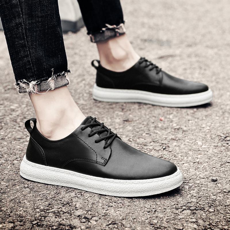 Fashion Leather Men Shoes lace up fashion Sneakers Trend Casual Shoe Italian Breathable Leisure Male Sneakers Footwear Men Shoes
