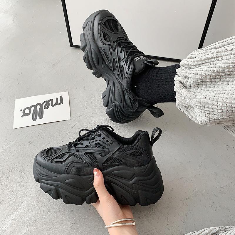 Femmes chaussures décontractées respirant été chaussures compensées grosses baskets plate-forme chaussures femmes mode baskets printemps