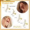 Bobisty 1pc 16G Cartilage Earring Stainless Steel Opal CZ Earrings Flat Back Cartilage Conch Helix Piercing Jewelry for Women