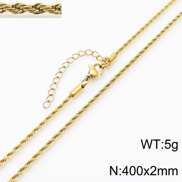 Plain Chain Bracelet, Popular Hip Hop Adjustable Twist Chain Stainless Steel Neutral Wind Necklace