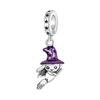 S925 Silver Halloween Witch Skull Pendant Necklace Gothic Jewelry For Women