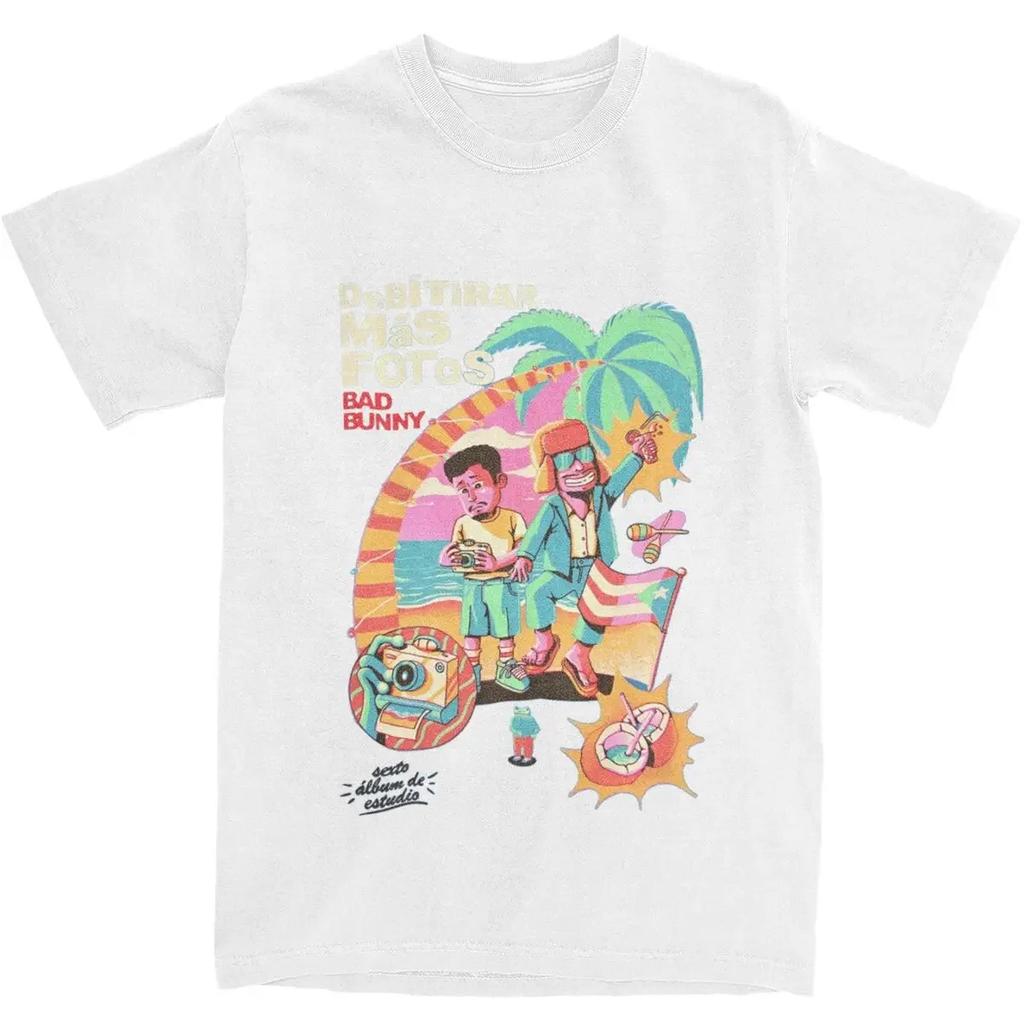 DTMF with Bear Cartoon Debi Tirar Mas Fotos Printing Bad Bunny Hippe Women T Shirt Summer T Shirts Cotton Tshirt for Men Top Tee