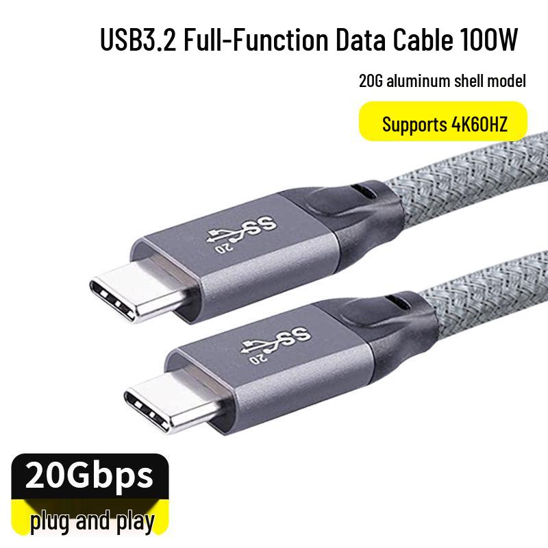 

USB 3.2 Type-C 100W Fast Charging Data Cable for Laptops and Phones 0.5 meters