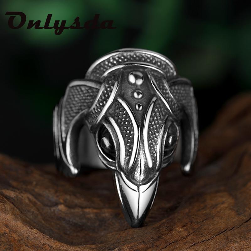 

Viking Men Two Entwined Ravens Ring Norse Mythology Silver Color Odin Crow Stainless Steel Rings Nordic Amulet Jewelry Man Gift 7