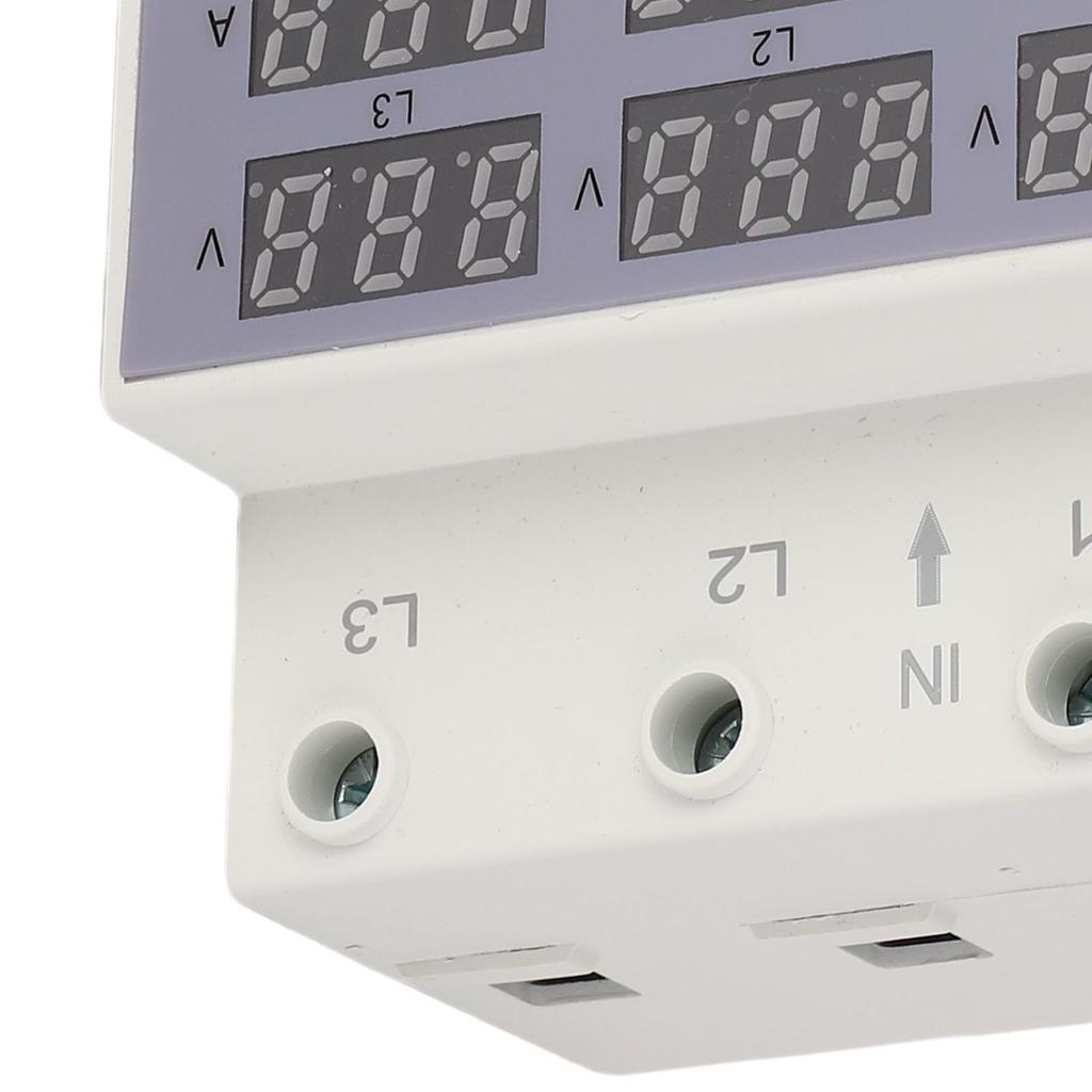 DIN Rail Voltmeter Ammeter 3 Phase DIN Rail Voltmeter Ammeter Automatic Overvoltage Overcurrent Protector AC230-300V