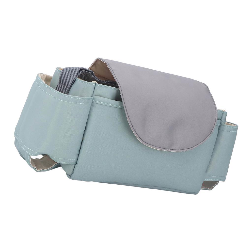 Baby Stroller Hanging Bag Waterproof Stroller Organizer Bag Nylon Baby Travel Bag for Baby Cot Door Handle Mist Green