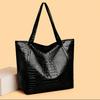 Large Stylish Black Crocodile Print PU Tote Bag for Women Stylish Handbag Shoulder Bag, Perfect for Shopping, Dates, Parties
