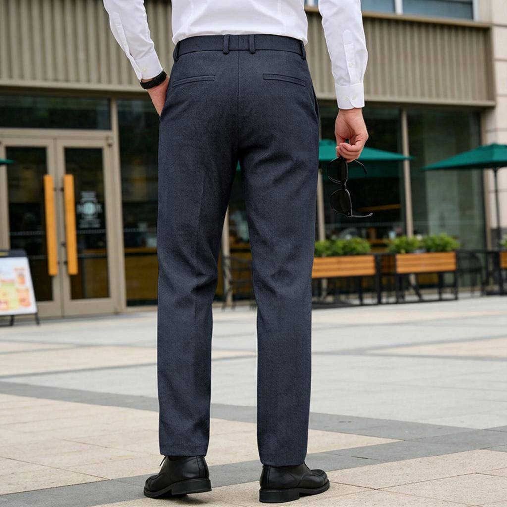 Men's English Gentleman Slim Fit Straight Leg Dress Pants | Casual Business Trousers For Commute