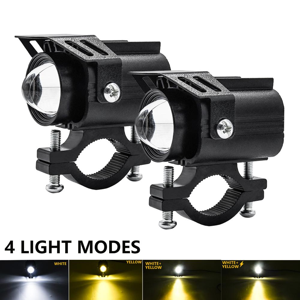 

2X 9-32V Фара Противотуманная вспышка Прожектор Светодиодный светло-желтый белый для автомобиля/мотоцикла