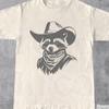 Western Raccoon Shirt, Vintage Cowboy Racoon Graphic Tee, Cute Oversized Tshirt, Funny Raccoon Meme T-Shirt, Graphic Tee, Wild West Tee
