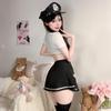 Sultry Low-Waisted Police Uniform Lingerie Set with Removable Mini Skirt