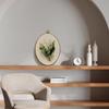 CUANFDDSF Vintage Lily of the Valley Floral Oval Wall Art Decor, Retro Flower Botanical Wall Hanging Decor, Vintage Botanical Framed Canvas Prints