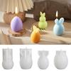 Easter Striped Egg & Diamond Pattern Rabbit Silicone Candle Mold