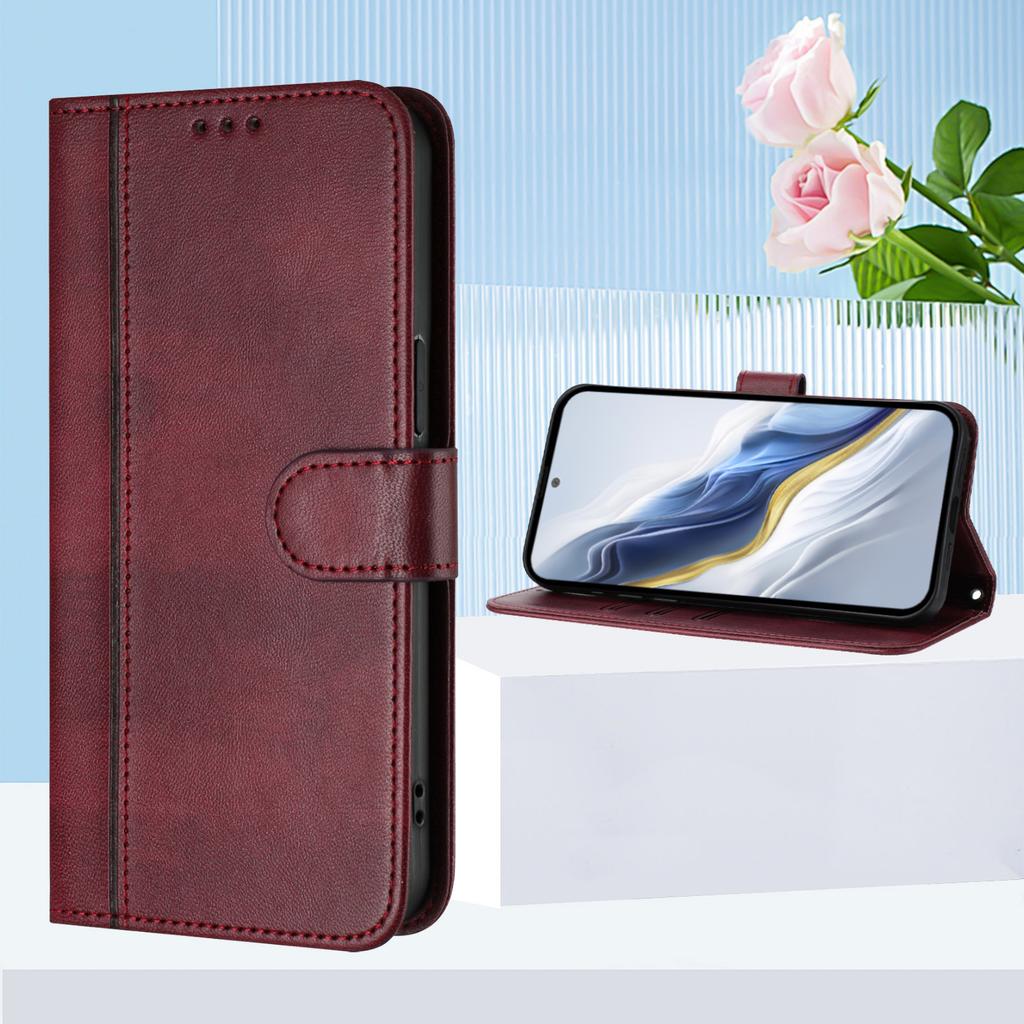 Husă din piele de lux cu linie simplă pentru Motorola Moto G75 G55 G35 G45 G85 G72 Edge50 G Power Card sloturi magnetice cu suport antișoc Flip Cover