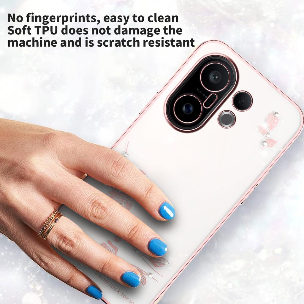 KADEM For vivo S30 Pro mini 5G Case Flower Rhinestone Decor TPU Phone Cover