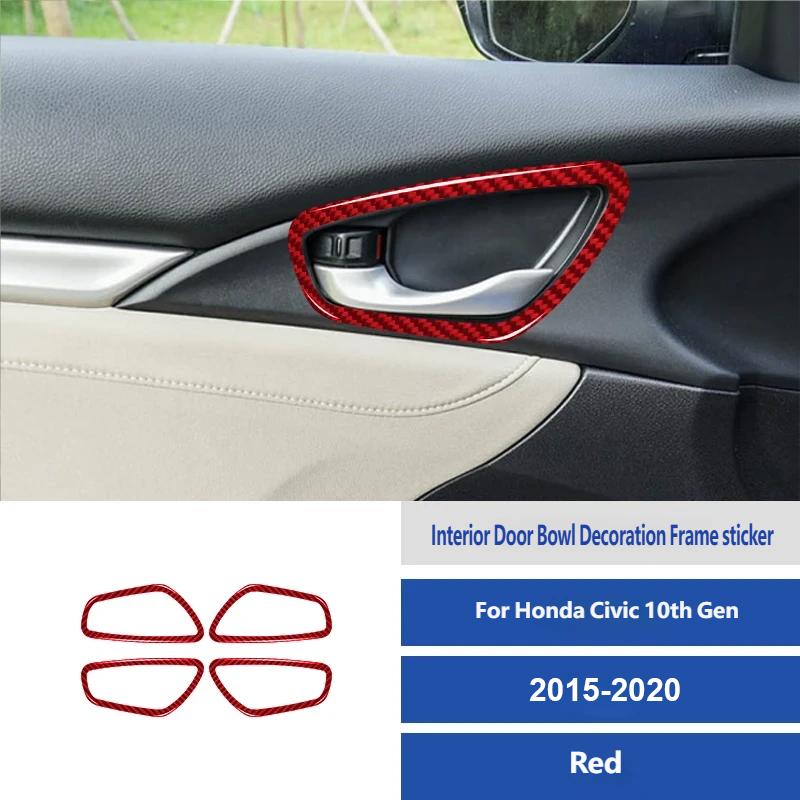 Car Interior Door Handle Bowl Frame Cover Trim For Honda Civic 10th Gen 2015-2020 Interior Decoration  Accessories