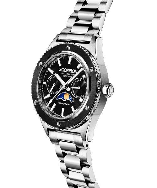 [SCORPION] SCORPION 40mm Moonphase Men's Metal Watch SP3581M-BK