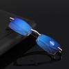 Neue High-End-Brille mit Diamantbesatz für Presbyopie, Weitsichtigkeit, Weitsichtigkeit, rahmenlose Anti-Blaulicht-Brille, Lesebrille