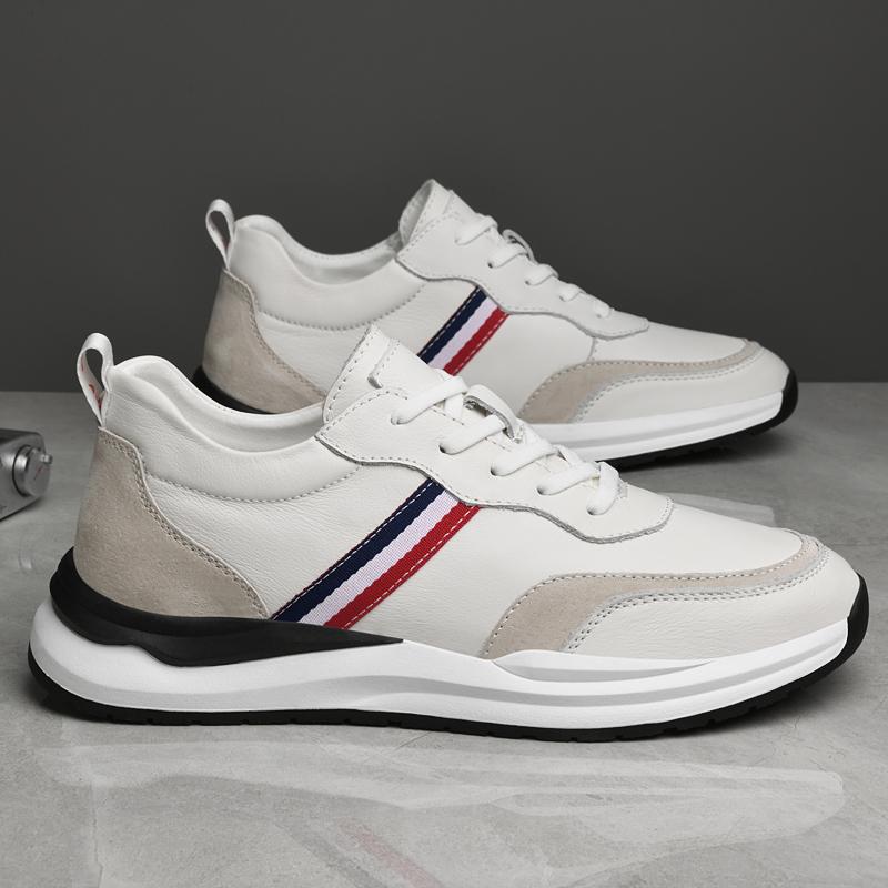 Verschleißfeste Herren-Sneakers, modische Freizeitschuhe aus echtem Leder, Sport-Laufschuhe, weiche Sneakers, hochwertige Trekkingschuhe für Männer