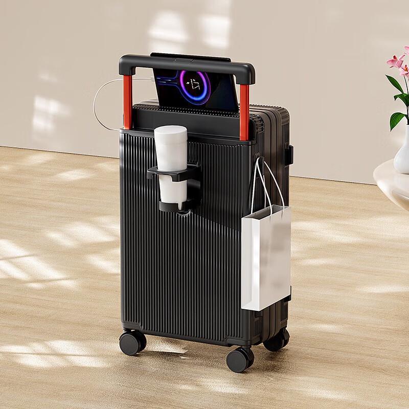 WEZHO Trendy Wide-Handle Suitcase with Cup Holder