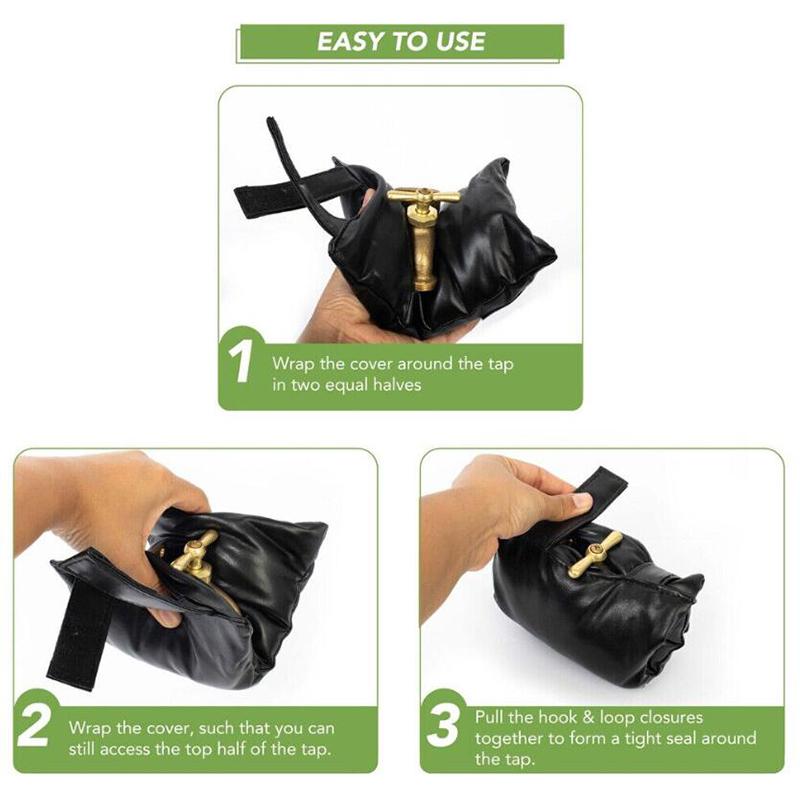 Winter Outdoor Faucet Leather Cover Protection Anti-Freeze Insulation Sleeve Outdoor Garden Faucet Frost Protective Cover