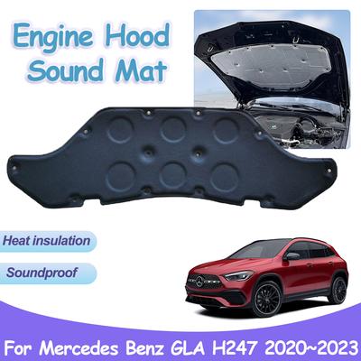 Car Engine Hood Sound Pad for Mercedes Benz GLA H247 EQA 180 200 2020~2024 Front Heat Insulation Cotton Mat Interior Accessories
