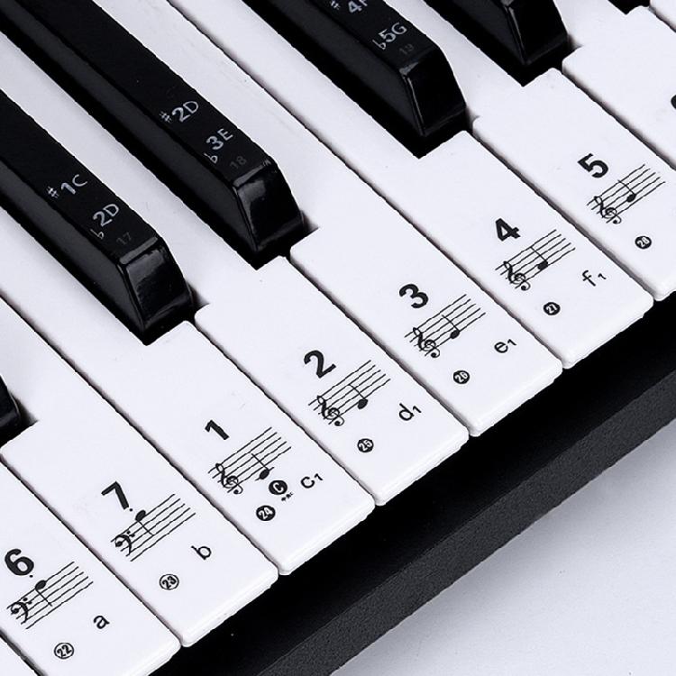 Piano Keyboard Stickers Colorful Bigger Letter Removable for 88/61/54 Key
