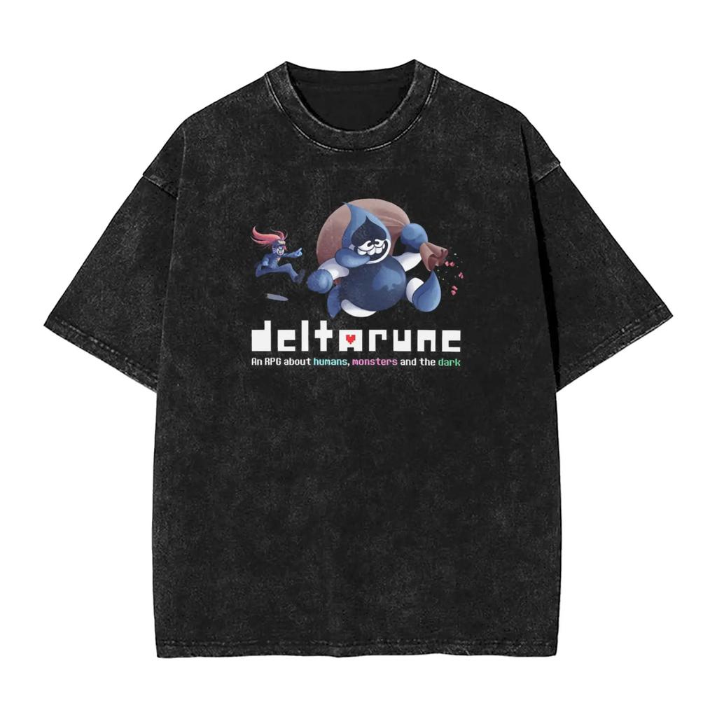 Giochi di Ruolo Deltarune Kri Susie Ralsei Il Mondo Oscuro Stampa Grafica Magliette Uomo Donna Cotone Lavato Vintage Top
