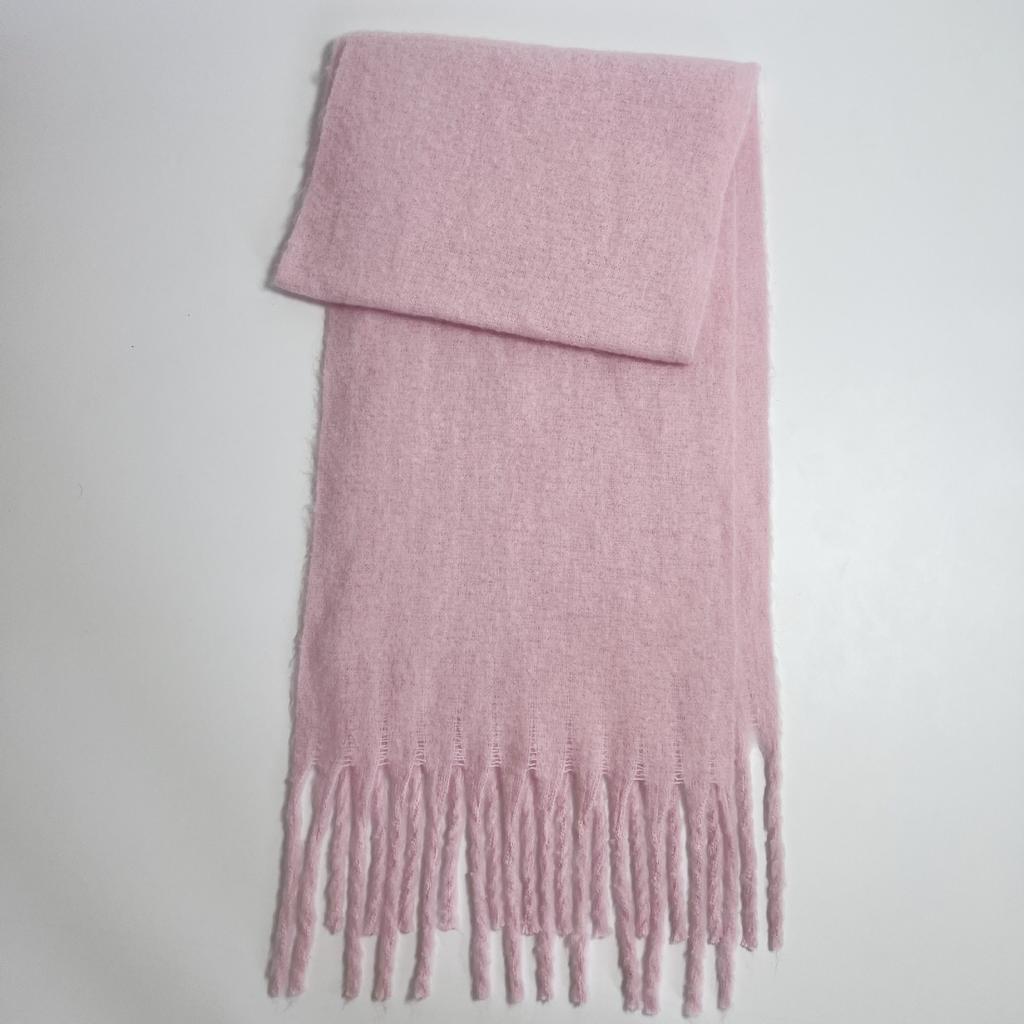 Versatile mohair solid color scarf women's winter thickening simple warmth enlarged shawl scarf