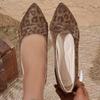 2026 Women Flats Fashion Autumn Sneakers Women French Style Pointed Toe Leopard Flat Shoes Women Comfortable Walking Loafers